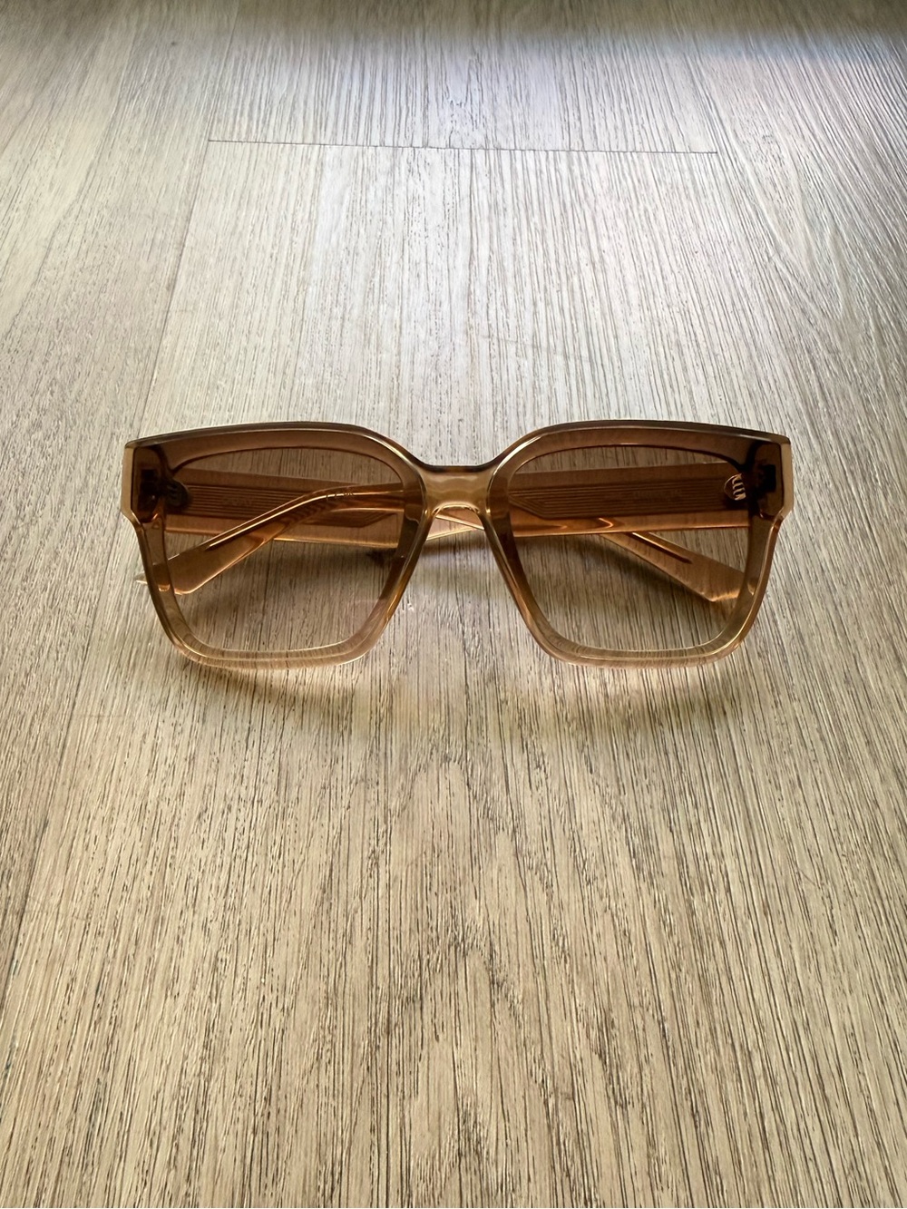 quay australia drive in tan oat oversized square frame sunglasses eyewear NEW